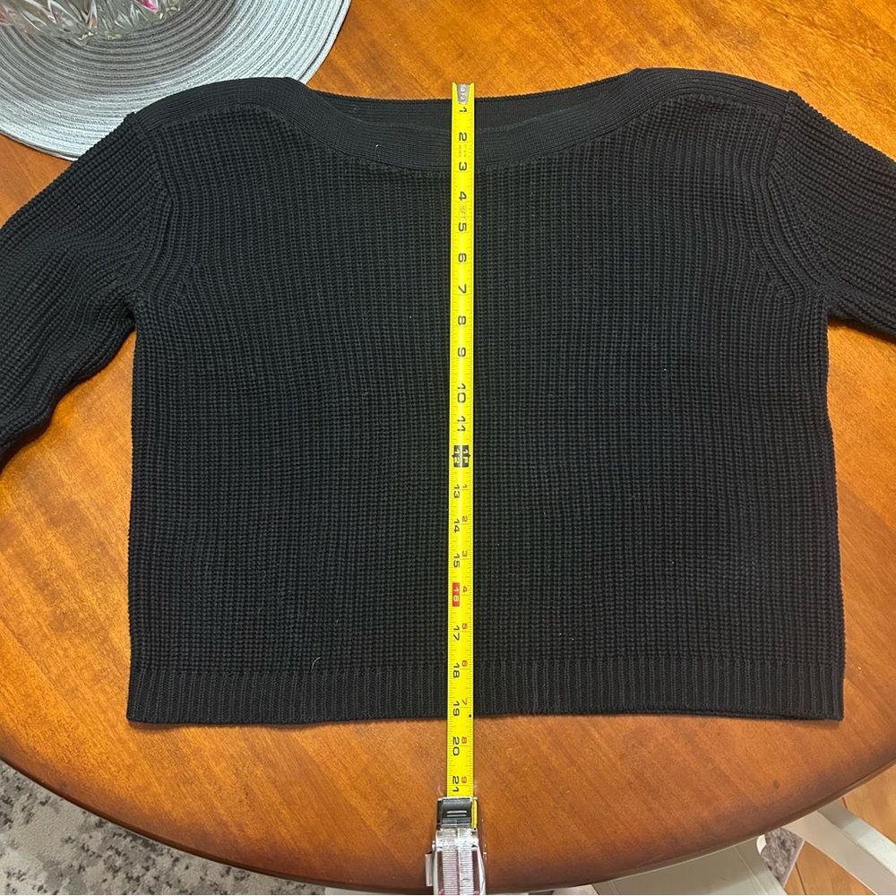 Quince 100% Organic Cotton Black Fisherman Boatneck Sweater - Picture 6 of 8